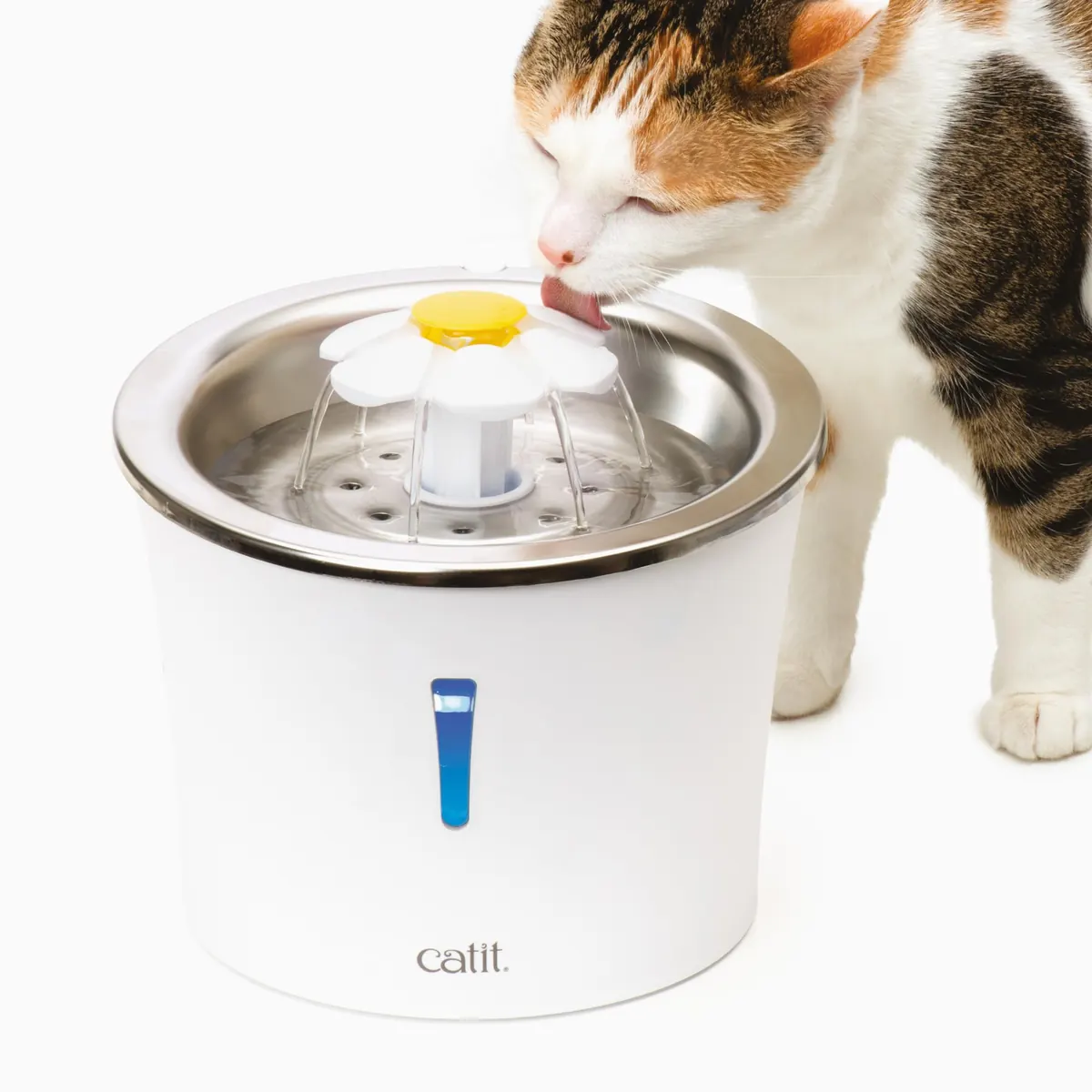 Catit Catit Bebedero Fuente Flor Acero Inox 3L Leds 760 g