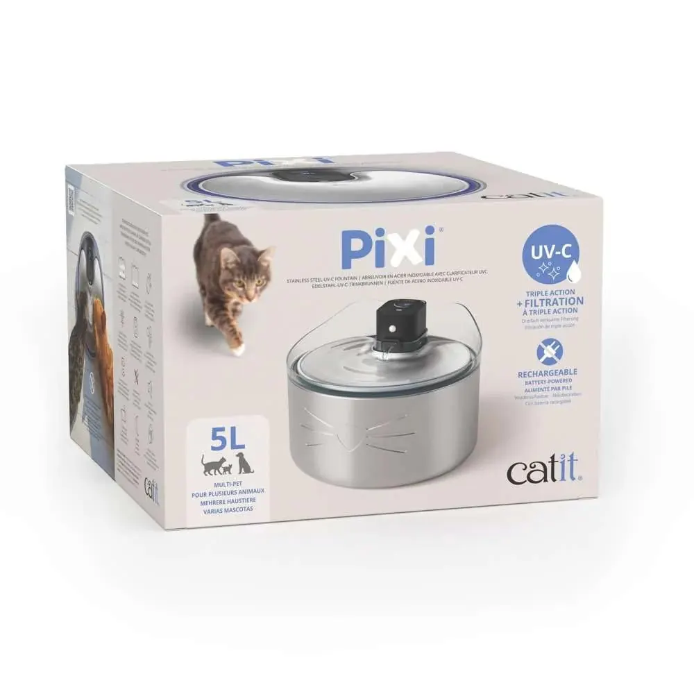 Fuente Sin Cables Catit PIXI de Acero Inoxidable UVC