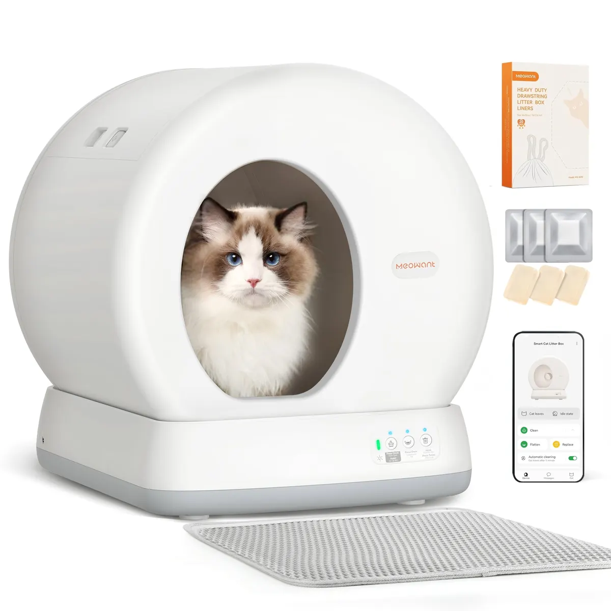 Arenero Gatos Autolimpiable MeoWant con Sistema de Seguridad Avanzado