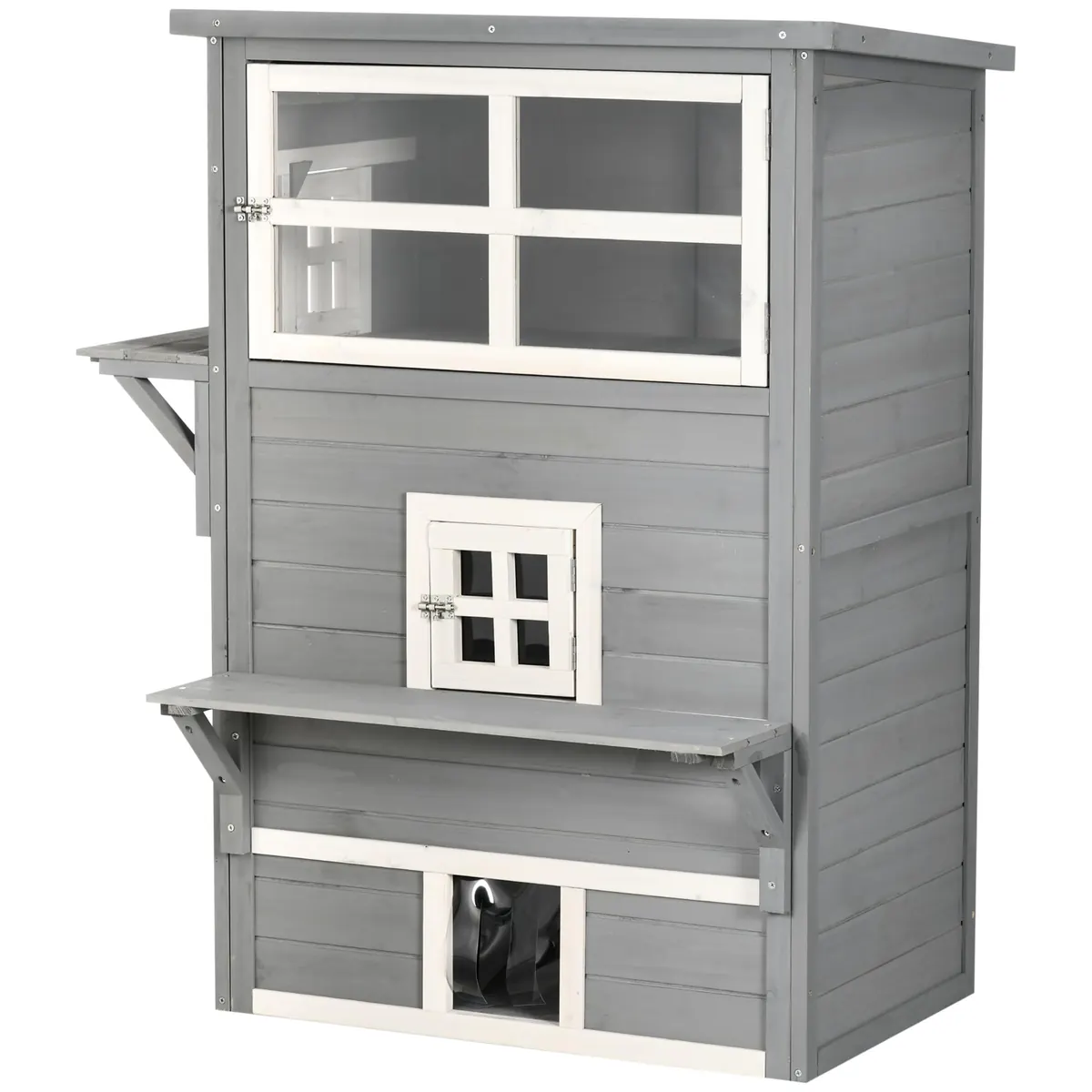 PawHut Caseta para Gatos de Madera 98x68