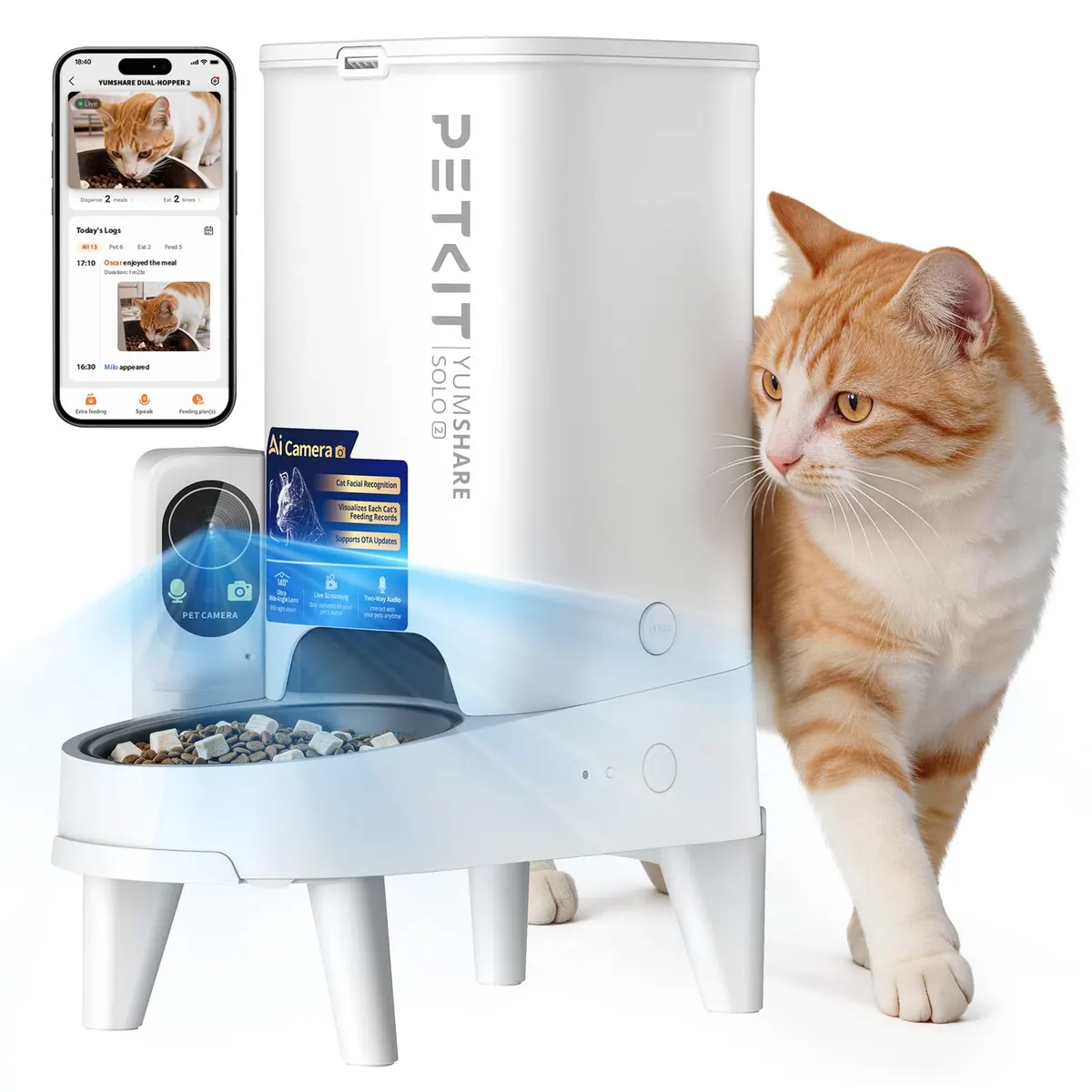PETKIT Nuevo Comedero Gato Automatico con Cámara