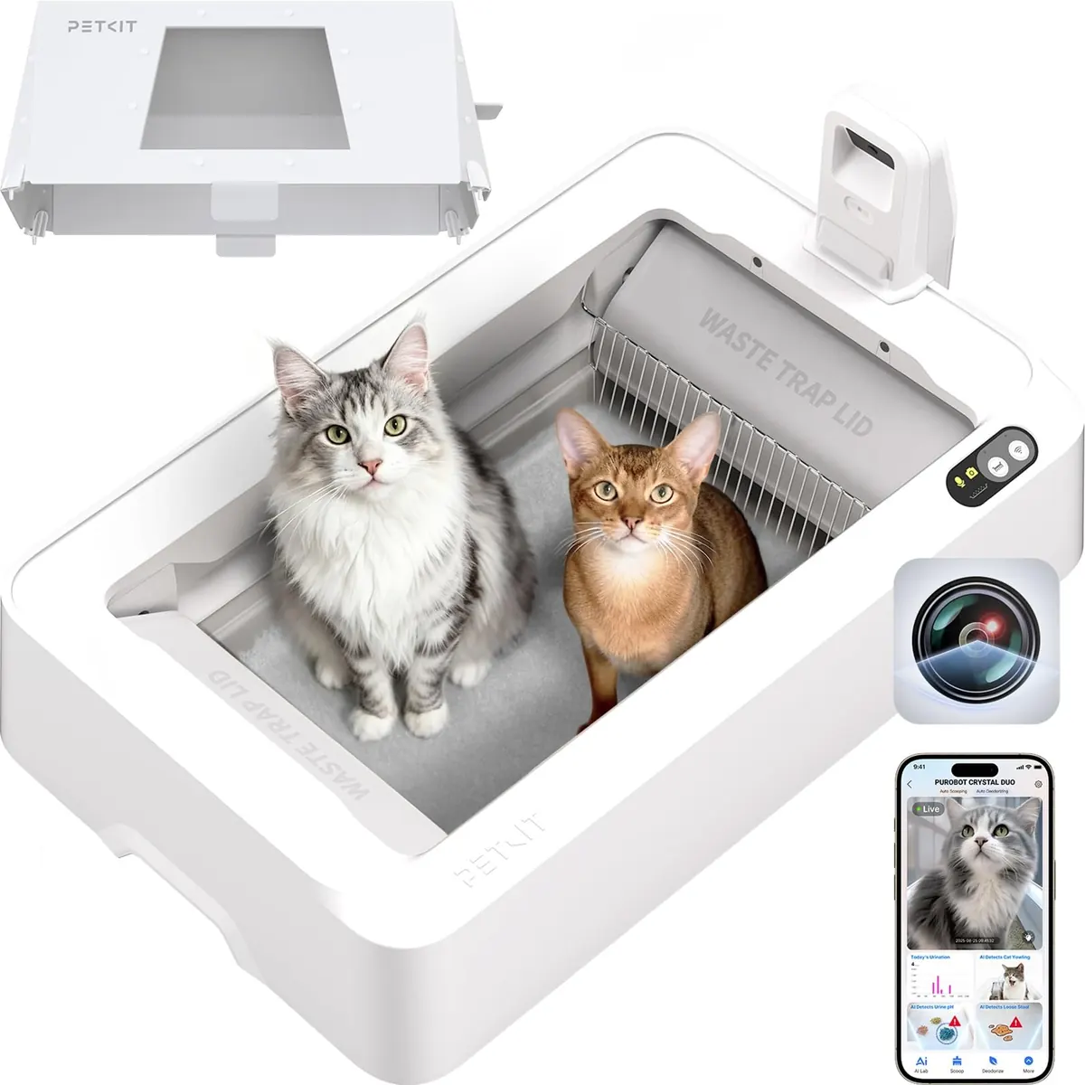 PETKIT PUROBOT Crystal Duo Arenero Gatos Autolimpiable