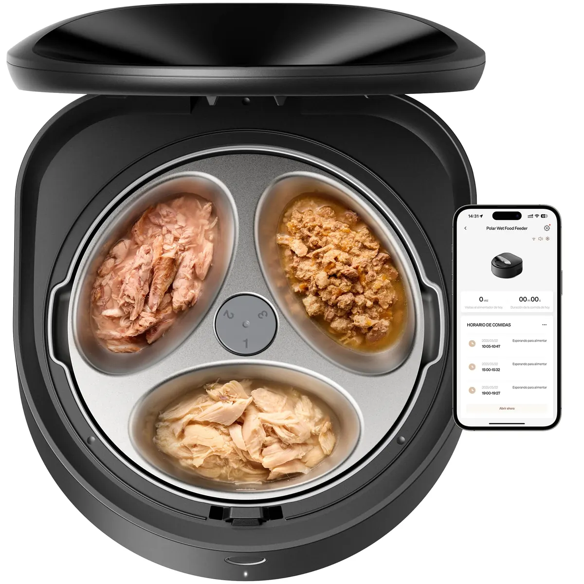 PETLIBRO Comedero Gato Automatico Comida Humeda con Bol para de Acero Inoxidable